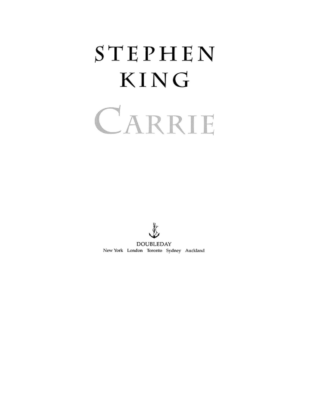 Carrie by Stephen King | Instant PDF Download (No Physical Book)