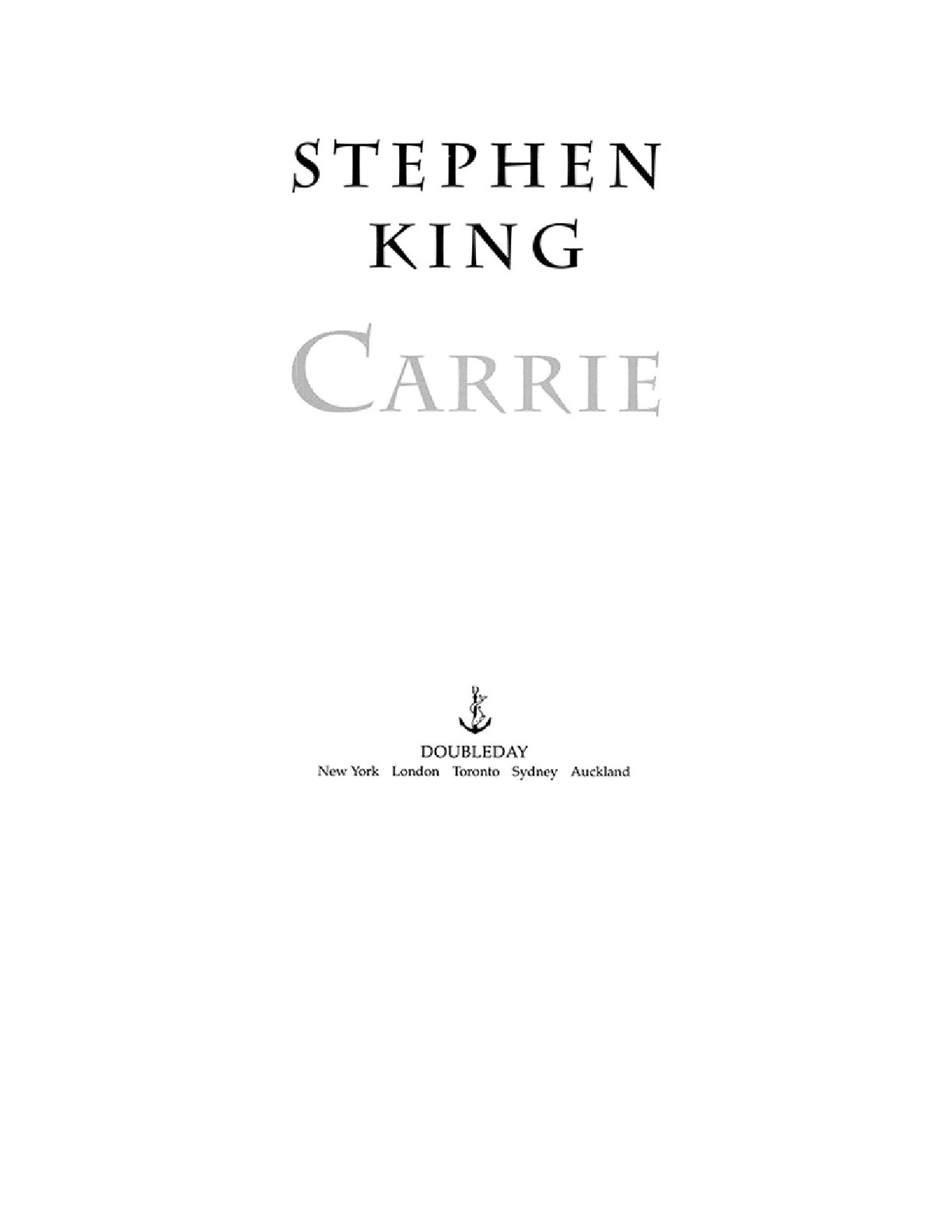 Carrie by Stephen King | Instant PDF Download (No Physical Book)