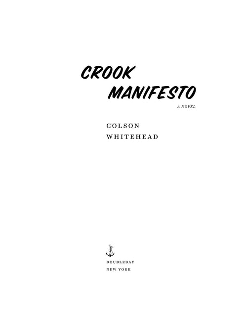 Crook Manifesto by Colson Whitehead (Book 2 of 3: The Harlem Trilogy) | Instant PDF Download (No Physical Book)