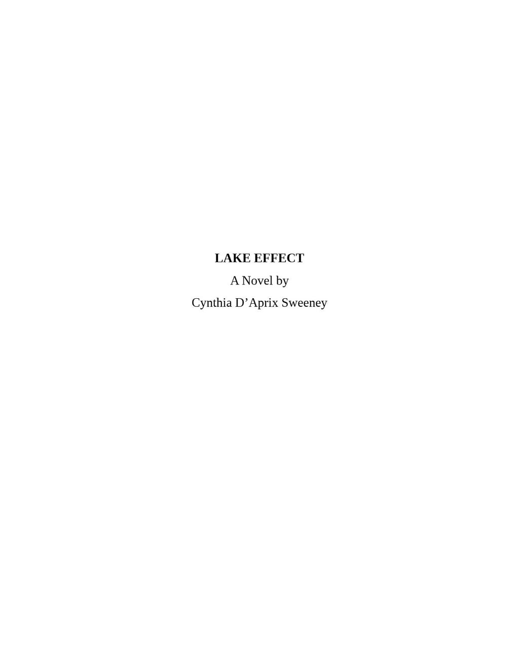 Lake Effect by Cynthia D'Aprix Sweeney | Instant PDF Download (No Physical Book)