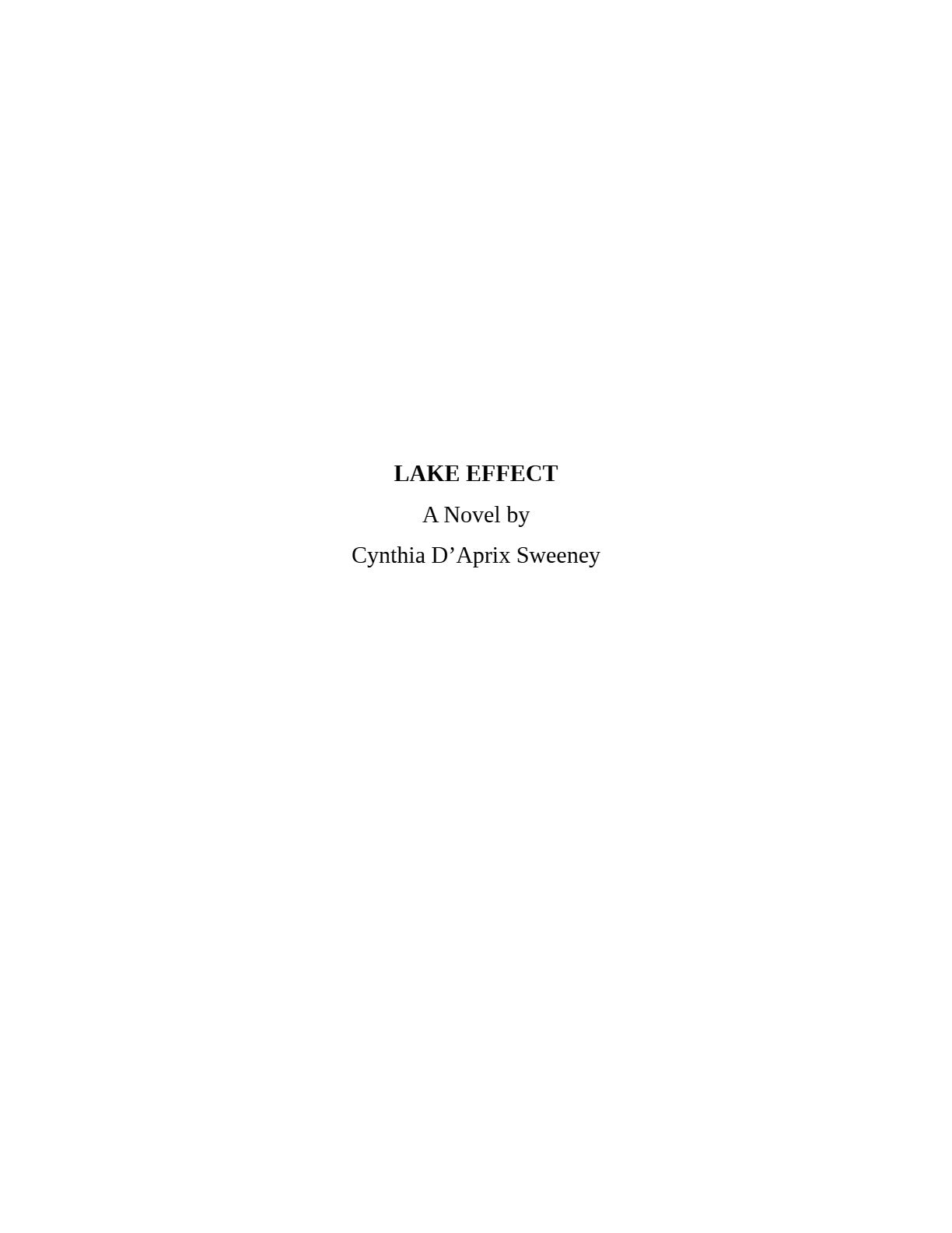Lake Effect by Cynthia D'Aprix Sweeney | Instant PDF Download (No Physical Book)