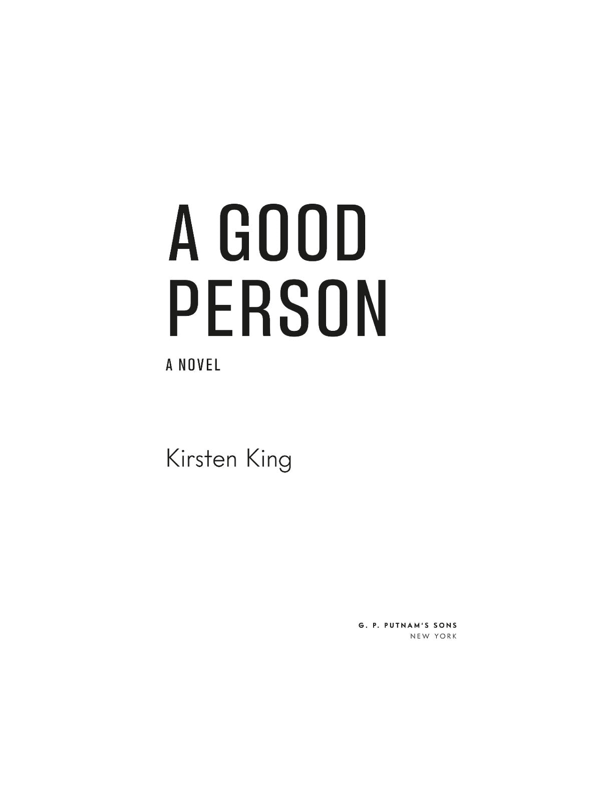 A Good Person by Kirsten King | Instant PDF Download (No Physical Book)