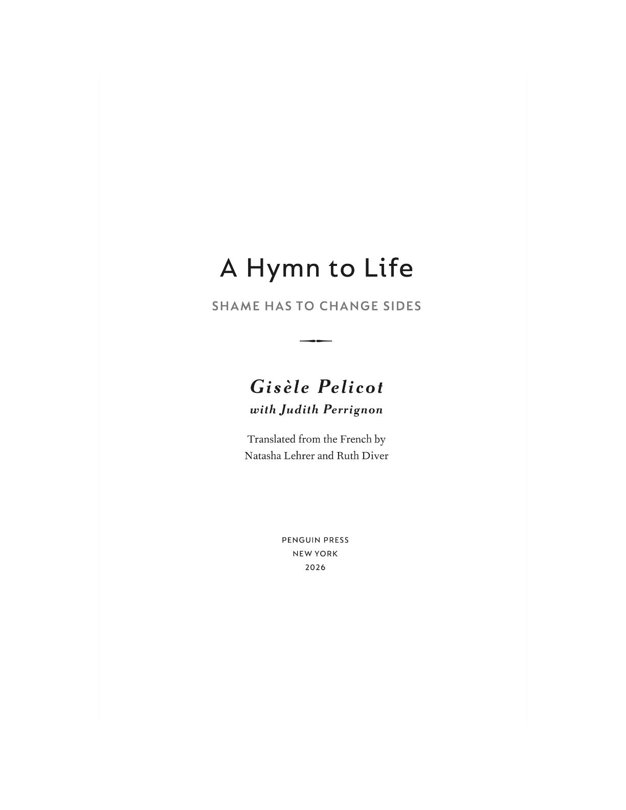A Hymn to Life: Shame Has to Change Sides by Gisèle Pelicot | Instant PDF Download (No Physical Book)
