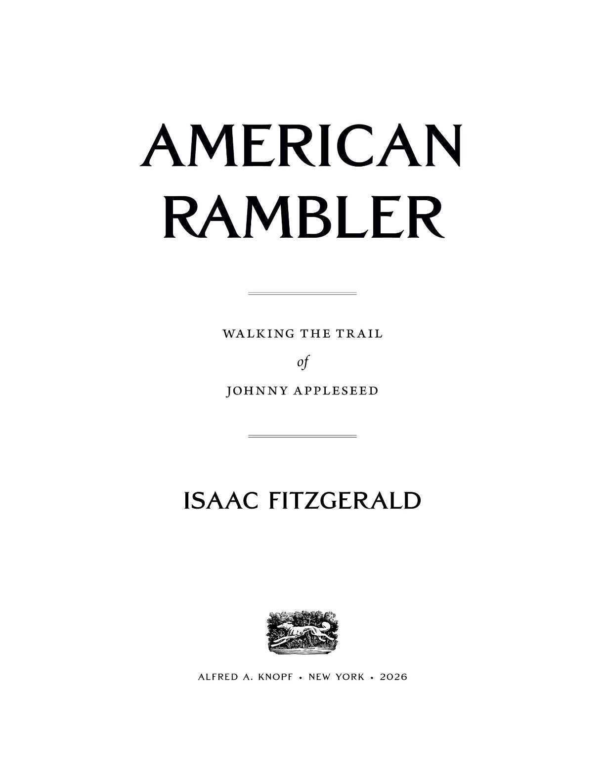 American Rambler: Walking the Trail of Johnny Appleseed by Isaac Fitzgerald | Instant PDF Download (No Physical Book)