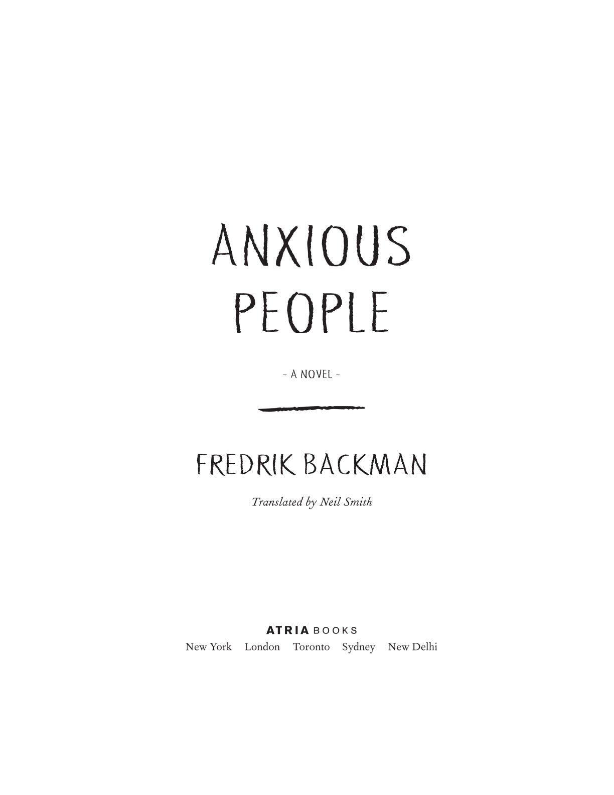 Anxious People by Fredrik Backman | Instant PDF Download (No Physical Book)