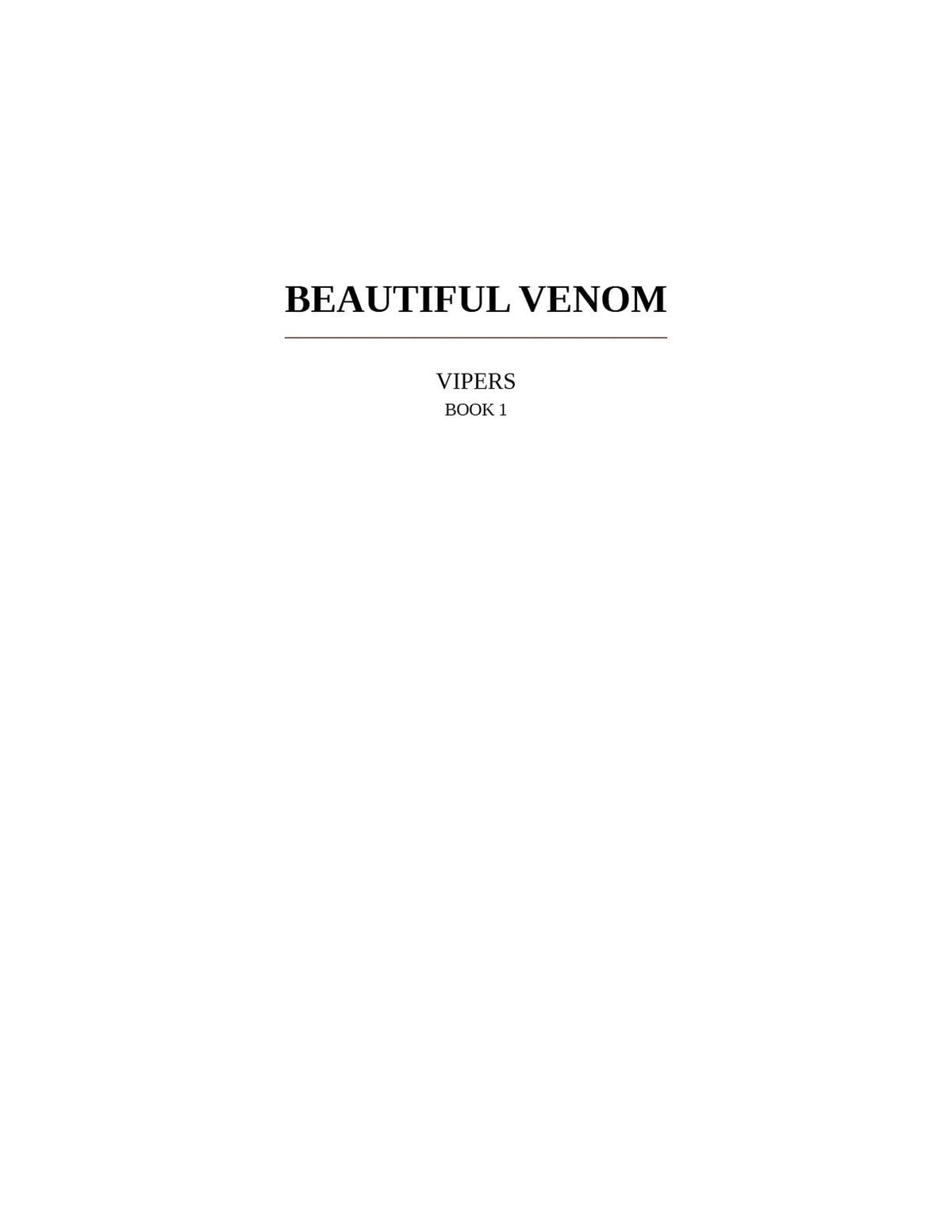 Beautiful Venom by Rina Kent (Book 1 of 3: Vipers) | Instant PDF Download (No Physical Book)