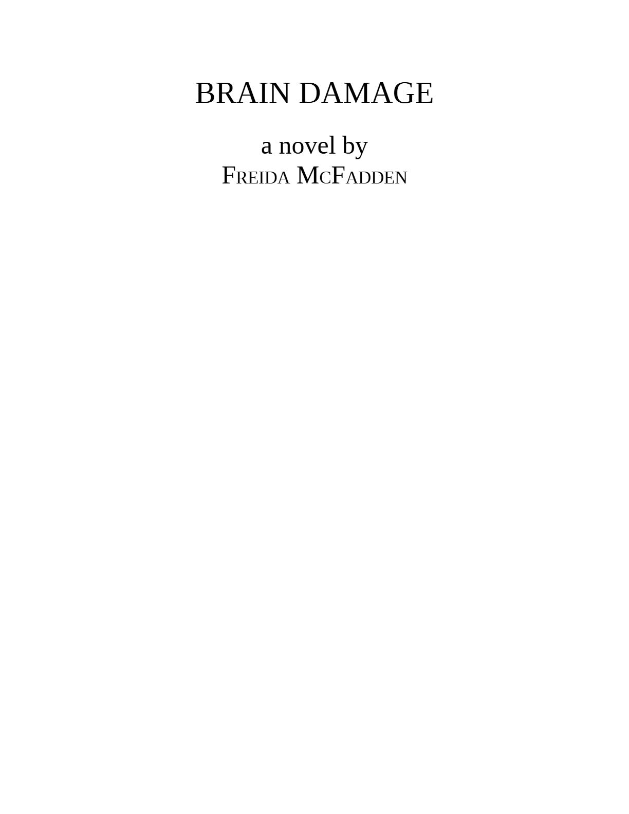 Brain Damage by Freida McFadden | Instant PDF Download (No Physical Book)
