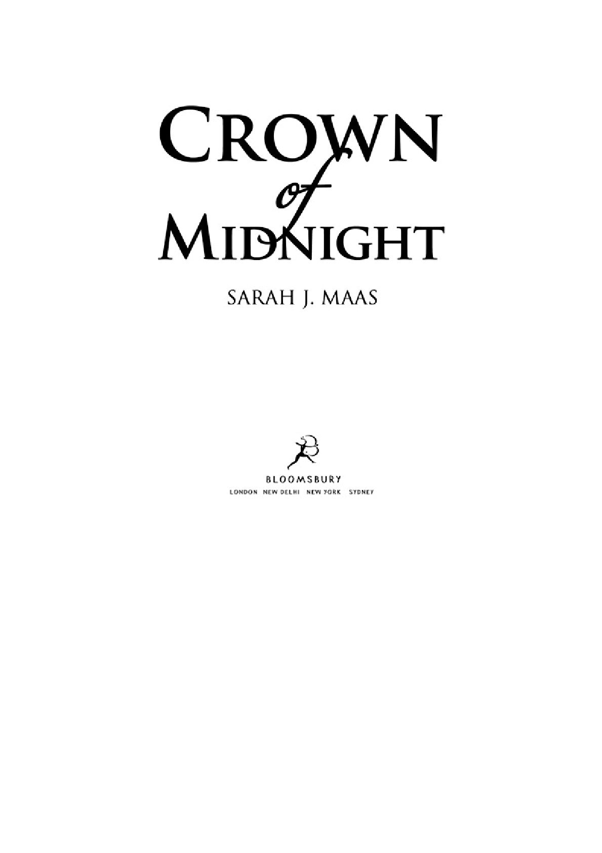 Crown of Midnight by Sarah J. Maas (Book 2 of 7: Throne Of Glass Series) | Instant PDF Download (No Physical Book)