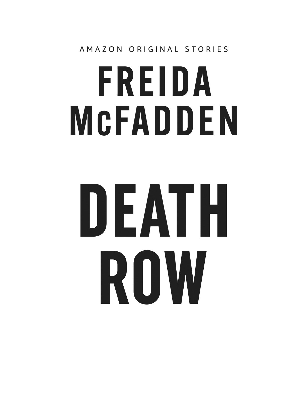Death Row by Freida McFadden (Book 1 of 6: Alibis) | Instant PDF Download (No Physical Book)