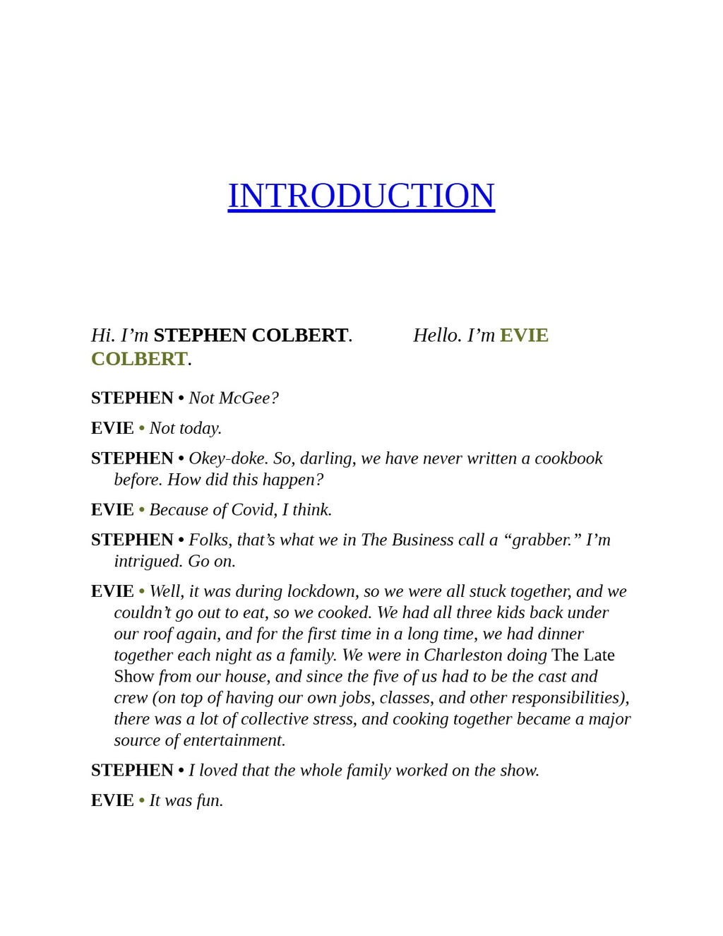 Does This Taste Funny? Recipes Our Family Loves by Stephen Colbert and Evie McGee Colbert | Instant PDF Download (No Physical Book)