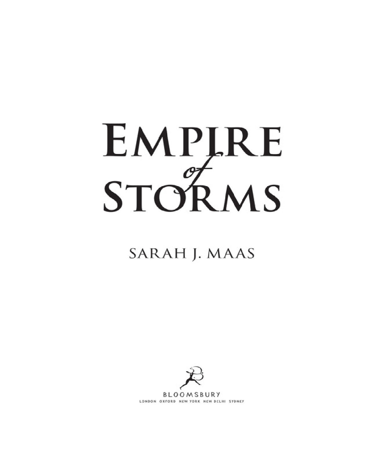 Empire of Storms by Sarah J. Maas (Book 5 of 7: Throne Of Glass Series) | Instant PDF Download (No Physical Book)
