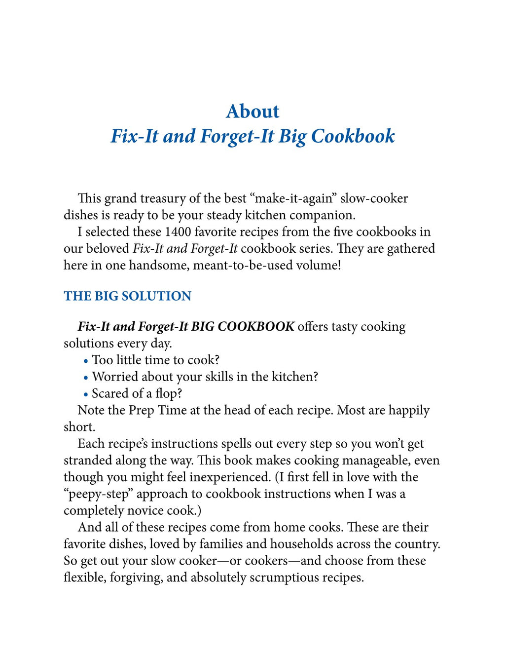 Fix-It and Forget-It Big Cookbook: 1400 Best Slow Cooker Recipes! Plus Special Holiday Dishes and Bonus Section! by Phyllis Pellman Good | Instant PDF Download (No Physical Book)