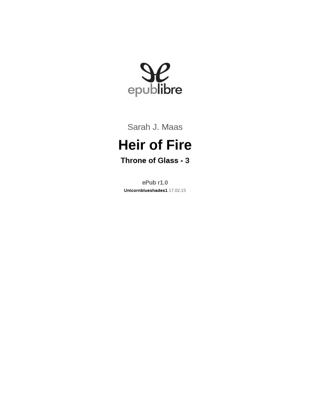 Heir of Fire by Sarah J. Maas (Book 3 of 7: Throne Of Glass Series) | Instant PDF Download (No Physical Book)