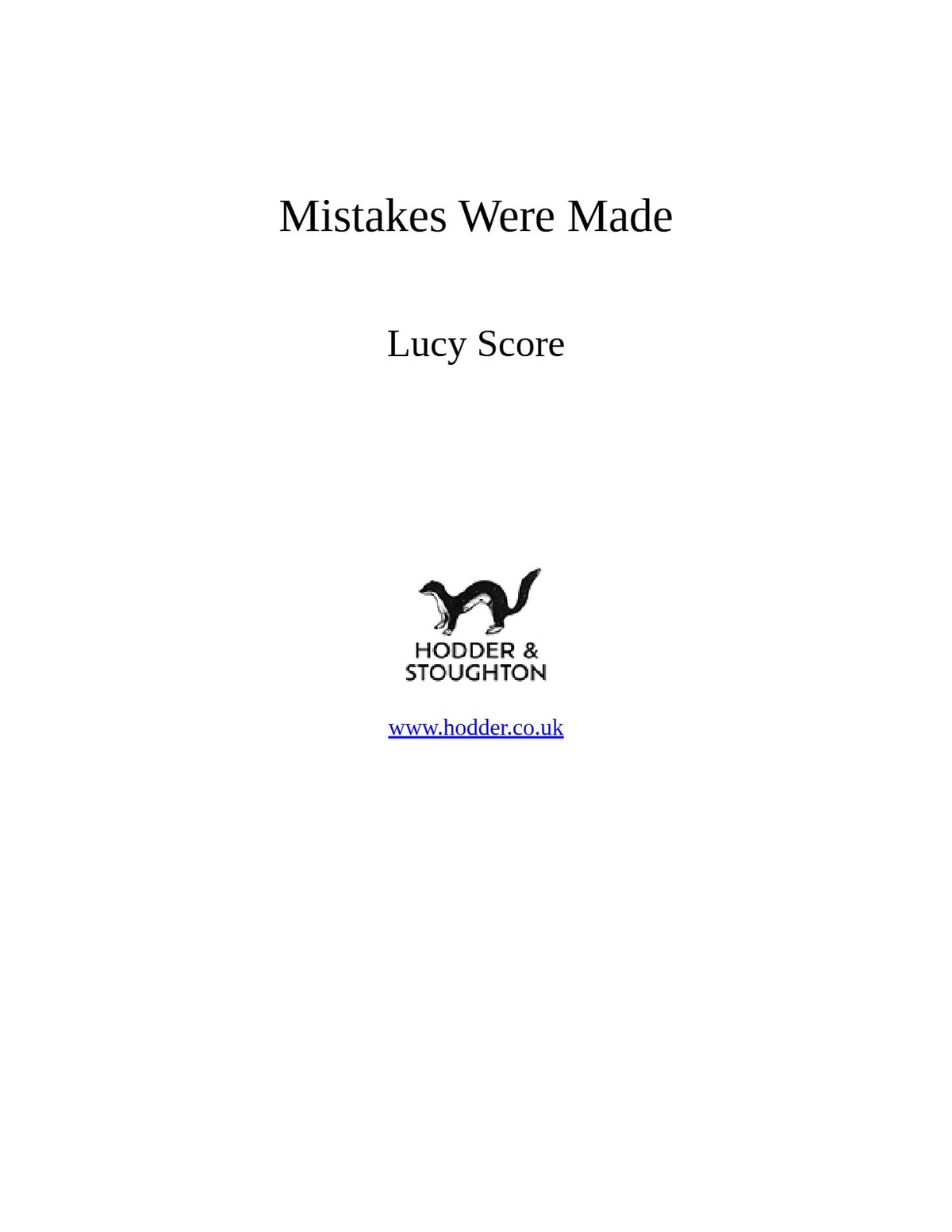 Mistakes Were Made by Lucy Score (Book 2 of 3: Story Lake) | Instant PDF Download (No Physical Book)
