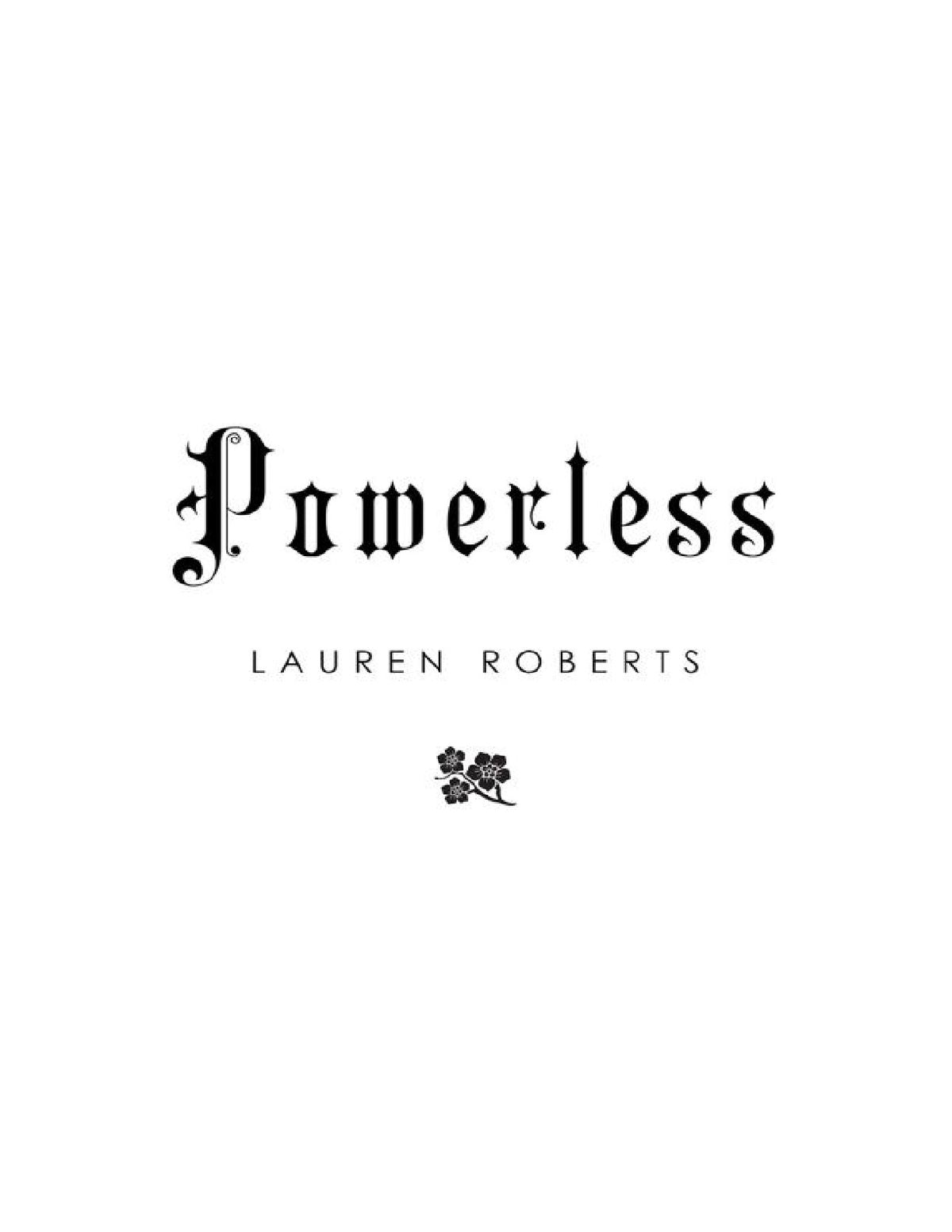 Powerless by Lauren Roberts (Book 1 of 3: The Powerless Trilogy) | Instant PDF Download (No Physical Book)