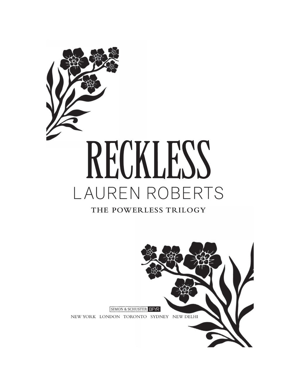 Reckless by Lauren Roberts (Book 2 of 3: The Powerless Trilogy) | Instant PDF Download (No Physical Book)