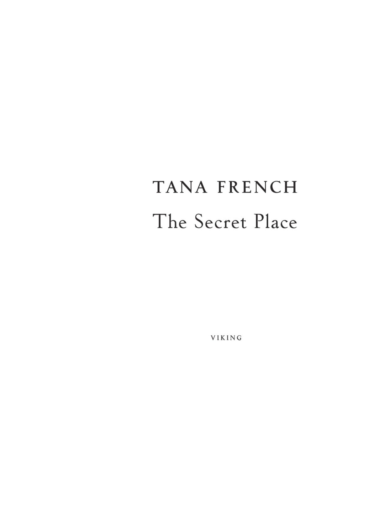 The Secret Place by Tana French (Book 5 of 6: Dublin Murder Squad) | Instant PDF Download (No Physical Book)