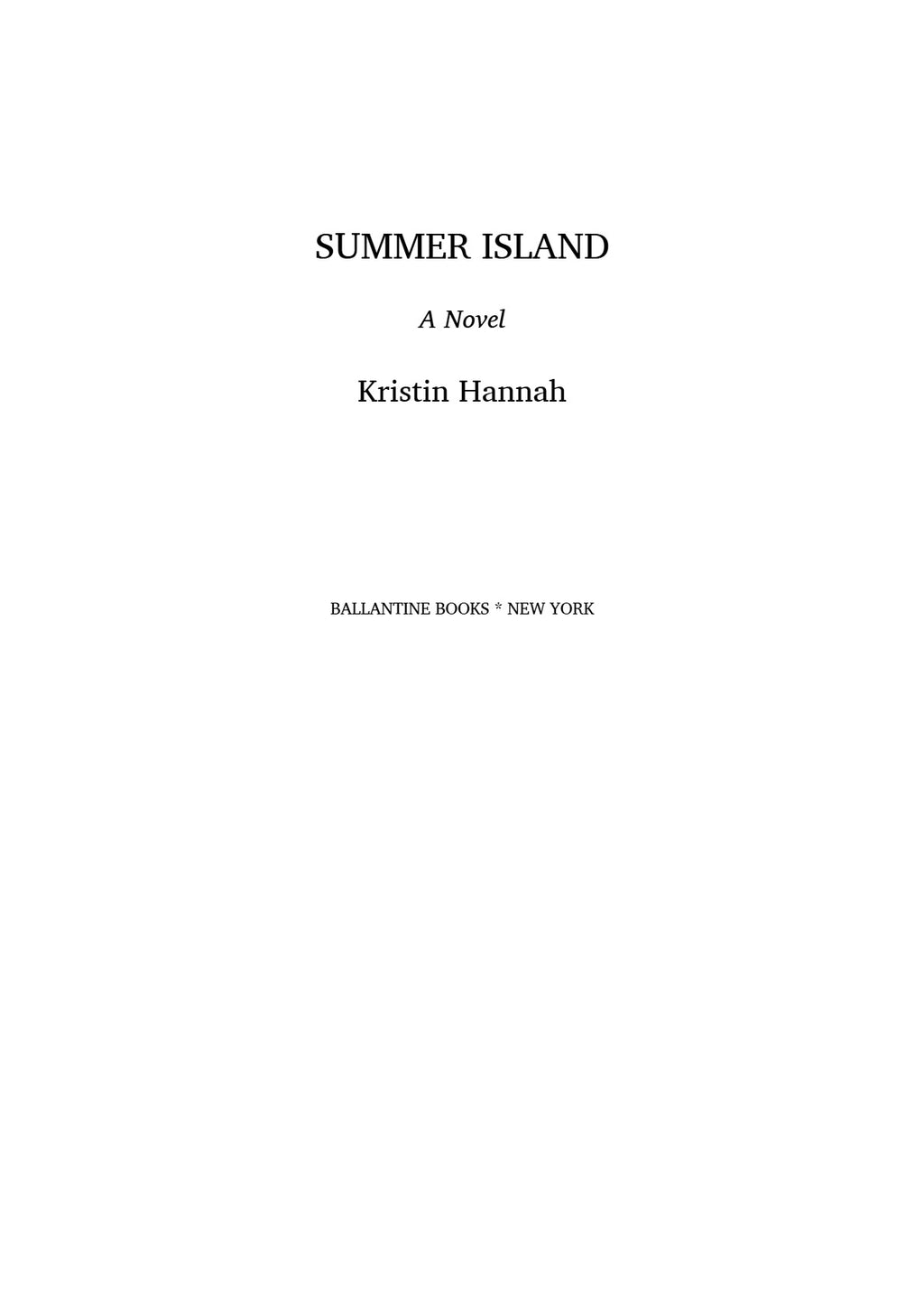 Summer Island by Kristin Hannah | Instant PDF Download (No Physical Book)
