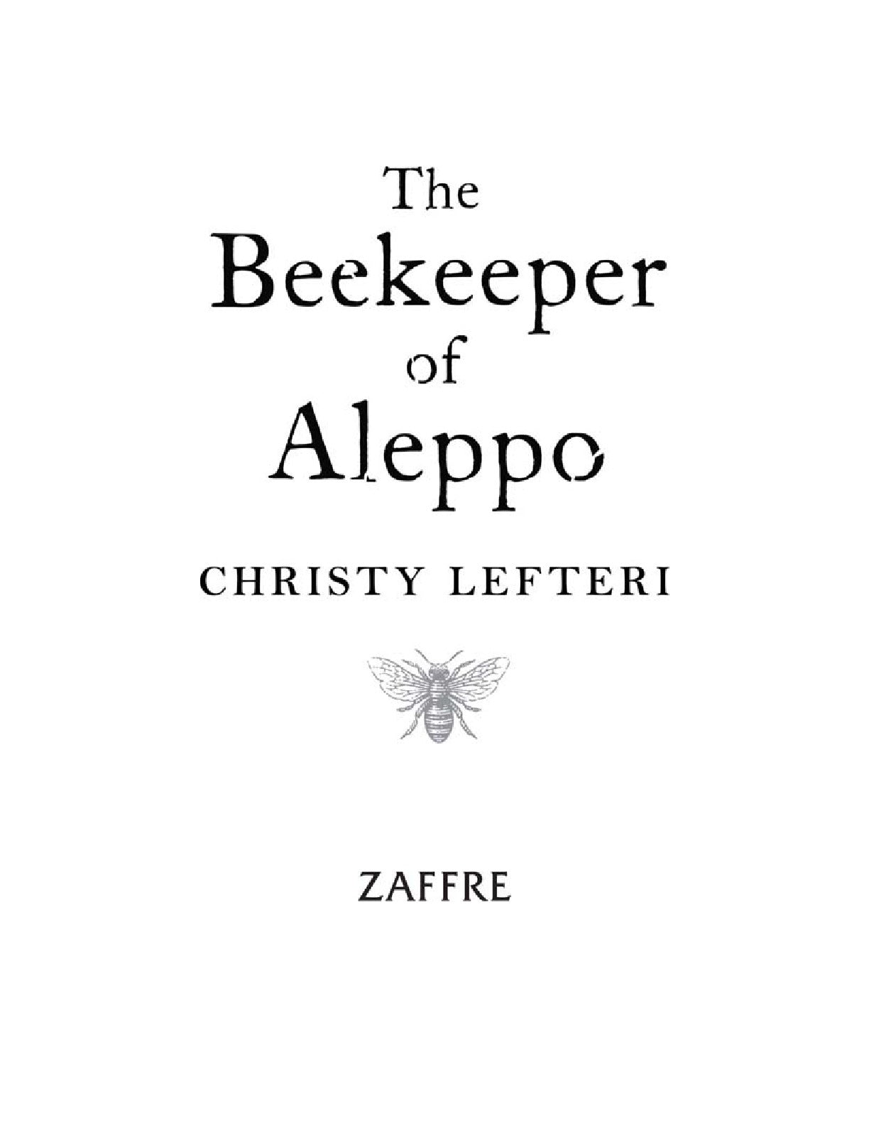 The Beekeeper of Aleppo by Christy Lefteri | Instant PDF Download (No Physical Book)