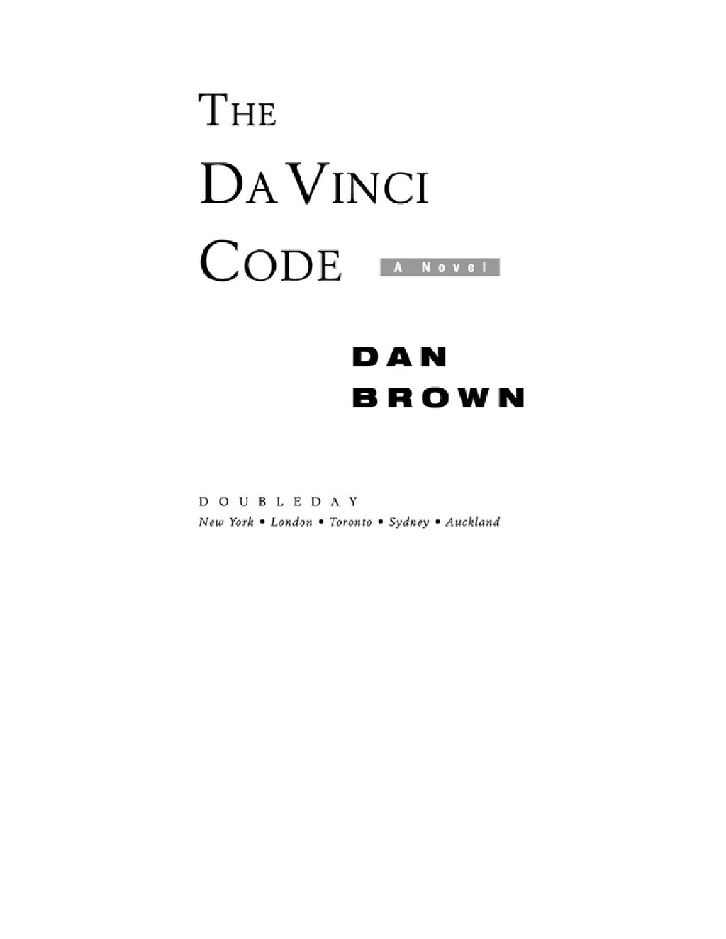 The Da Vinci Code by Dan Brown (Book 2 of 6: Robert Langdon) | Instant PDF Download (No Physical Book)