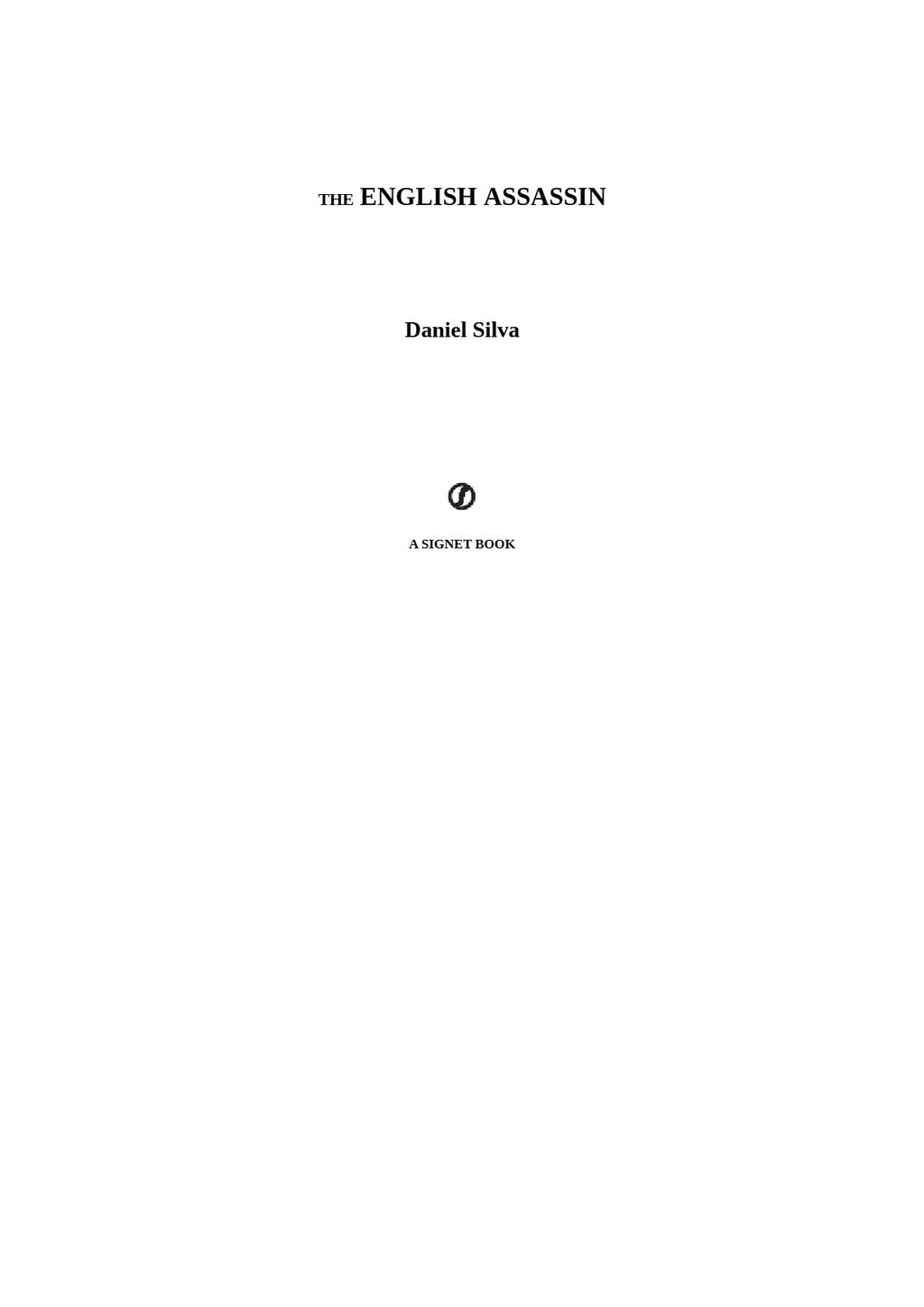The English Assassin by Daniel Silva (Book 2 of 26: Gabriel Allon) | Instant PDF Download (No Physical Book)