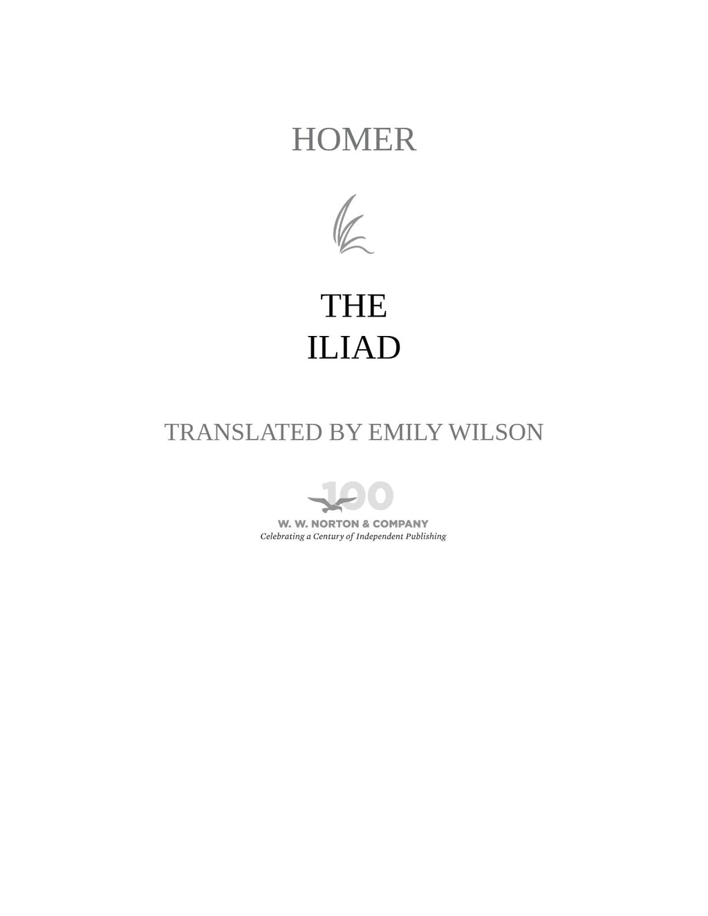 The Iliad by Homer, Translated by Emily Wilson | Instant PDF Download (No Physical Book)