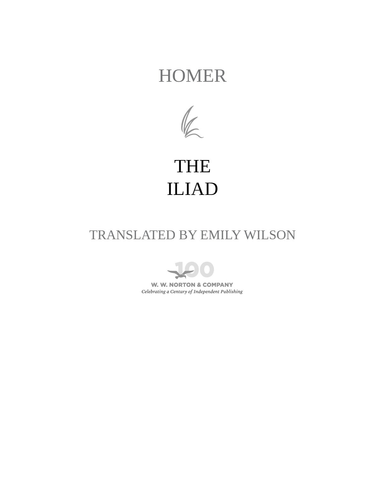 The Iliad by Homer, Translated by Emily Wilson | Instant PDF Download (No Physical Book)