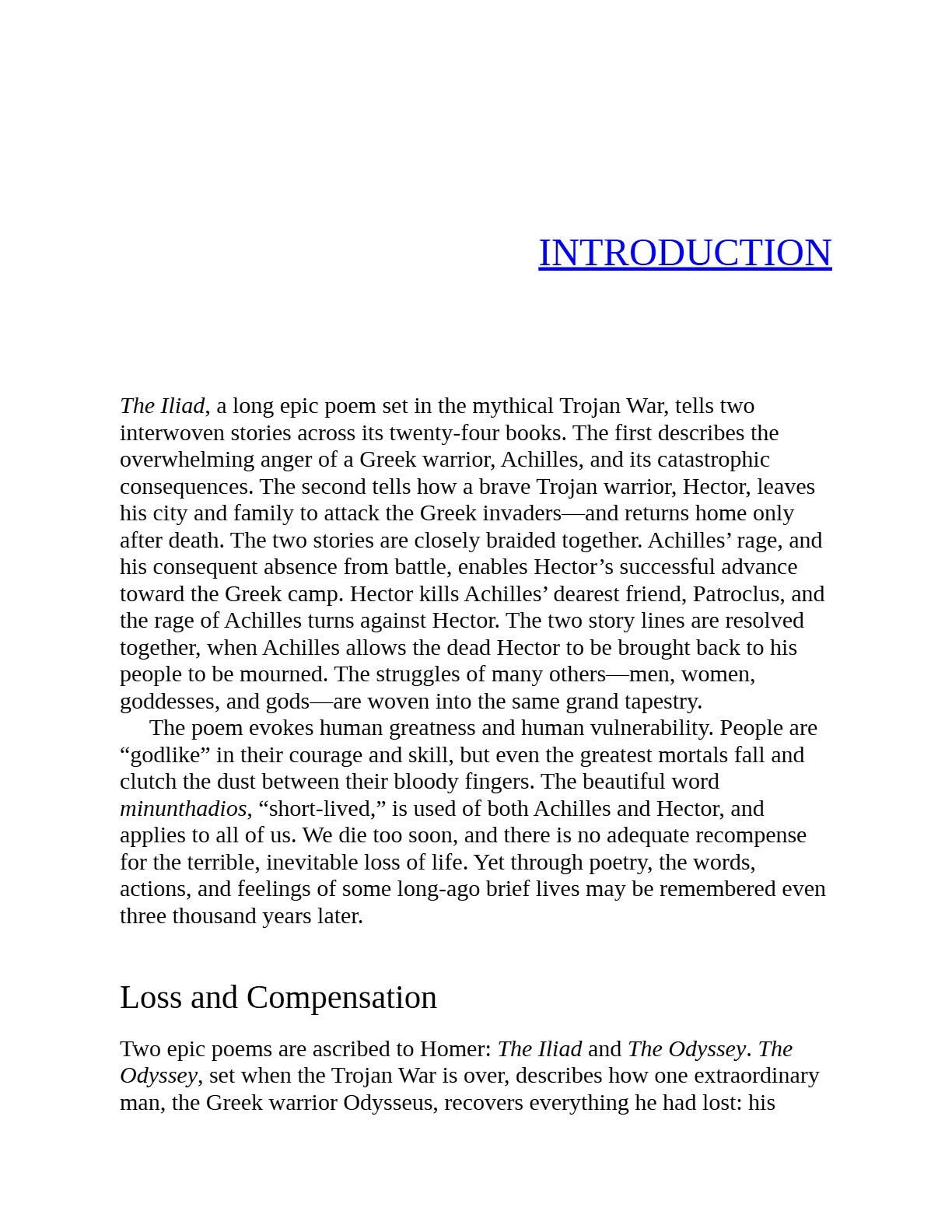 The Iliad by Homer, Translated by Emily Wilson | Instant PDF Download (No Physical Book)