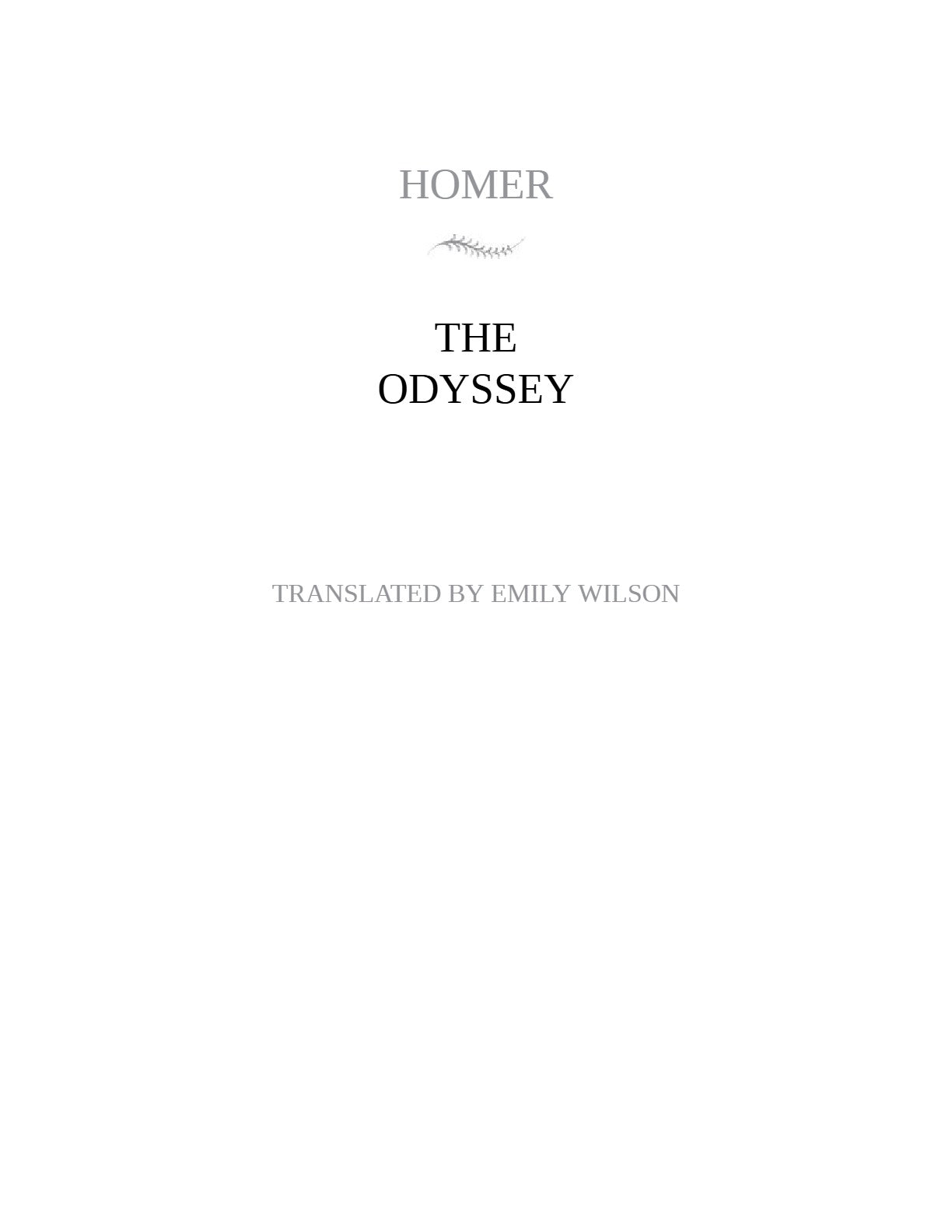 The Odyssey Homer by Emily Wilson | Instant PDF Download (No Physical Book)