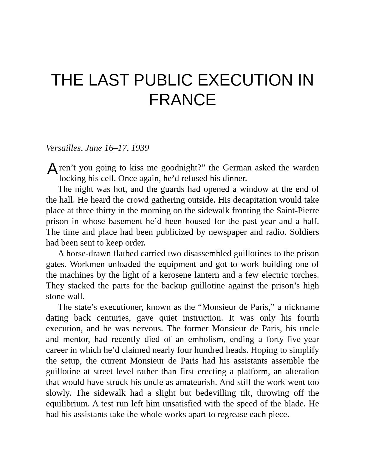 The Typewriter and the Guillotine An American Journalist, a German Serial Killer, and Paris on the Eve of WWII by Mark Braude