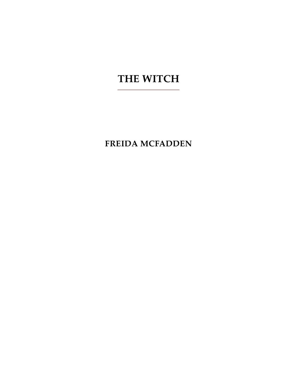 The Witch by Freida McFadden | Instant PDF Download (No Physical Book)
