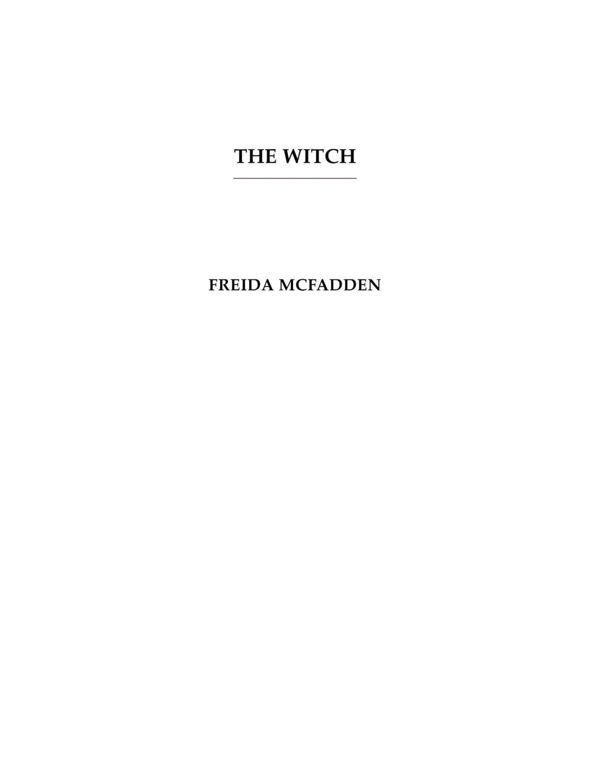 The Witch by Freida McFadden | Instant PDF Download (No Physical Book)