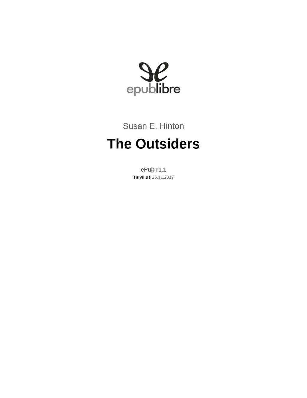 The Outsiders by S.E. Hinton | Instant PDF Download (No Physical Book)