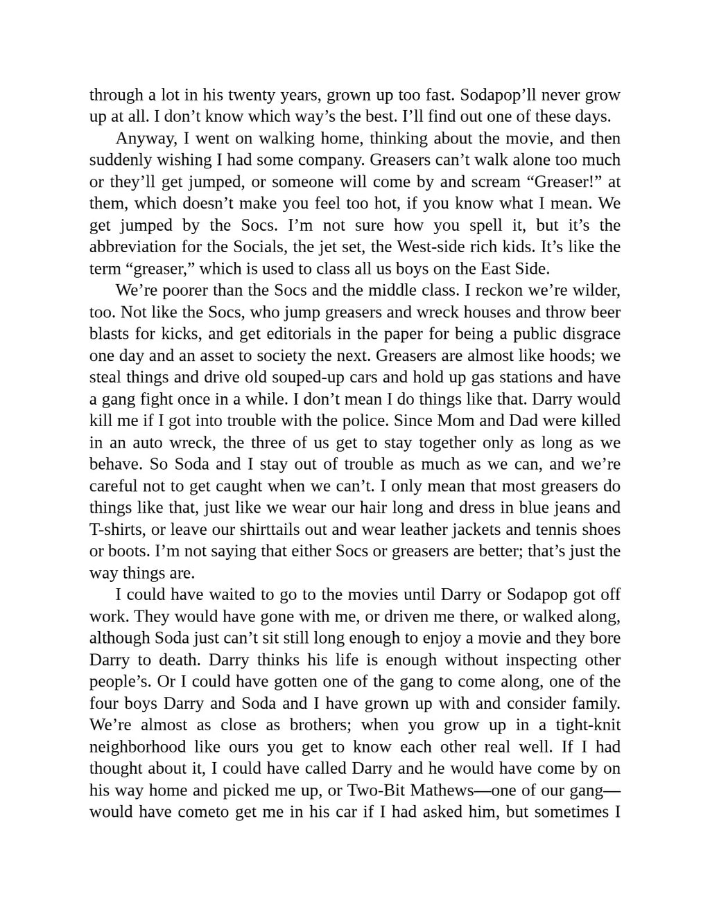 The Outsiders by S.E. Hinton | Instant PDF Download (No Physical Book)