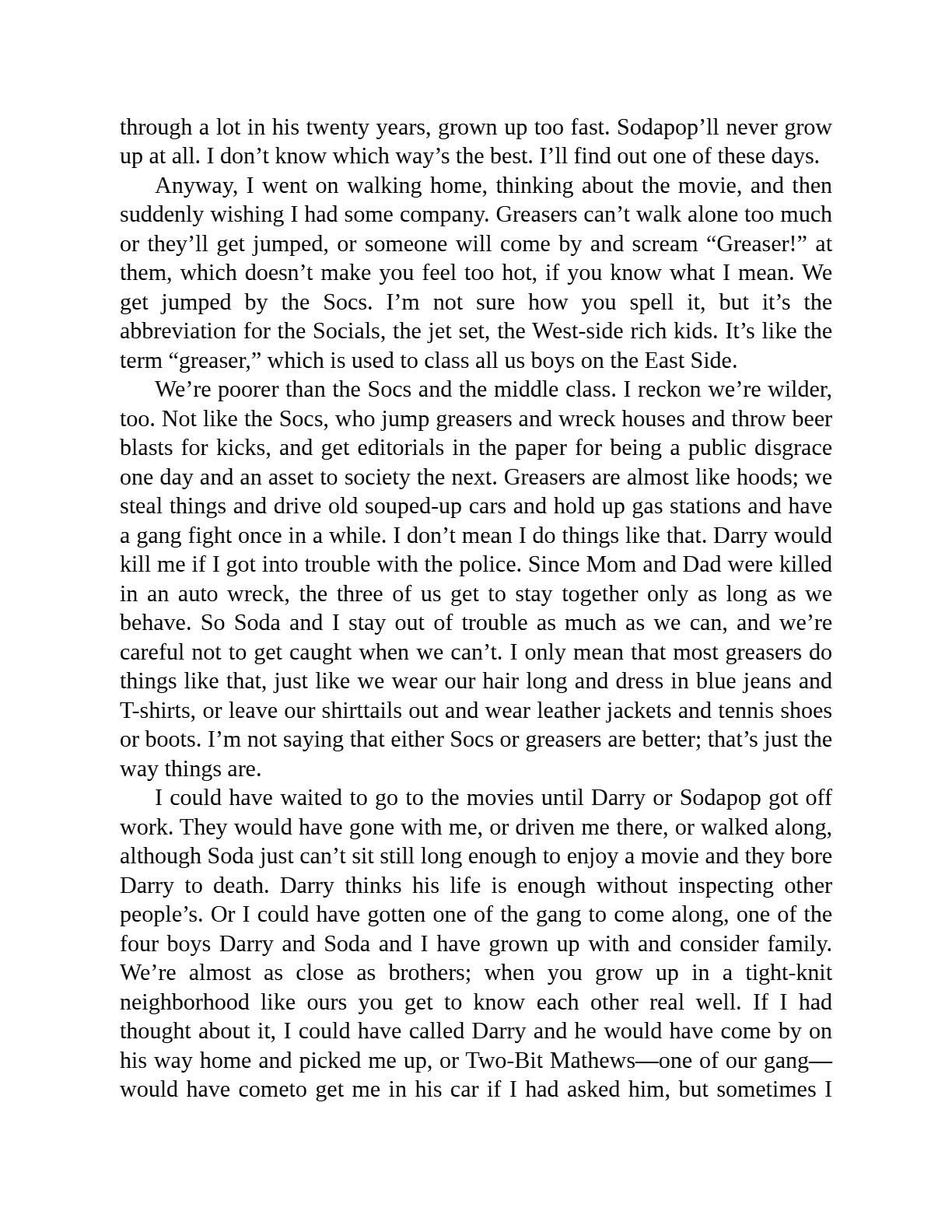 The Outsiders by S.E. Hinton | Instant PDF Download (No Physical Book)