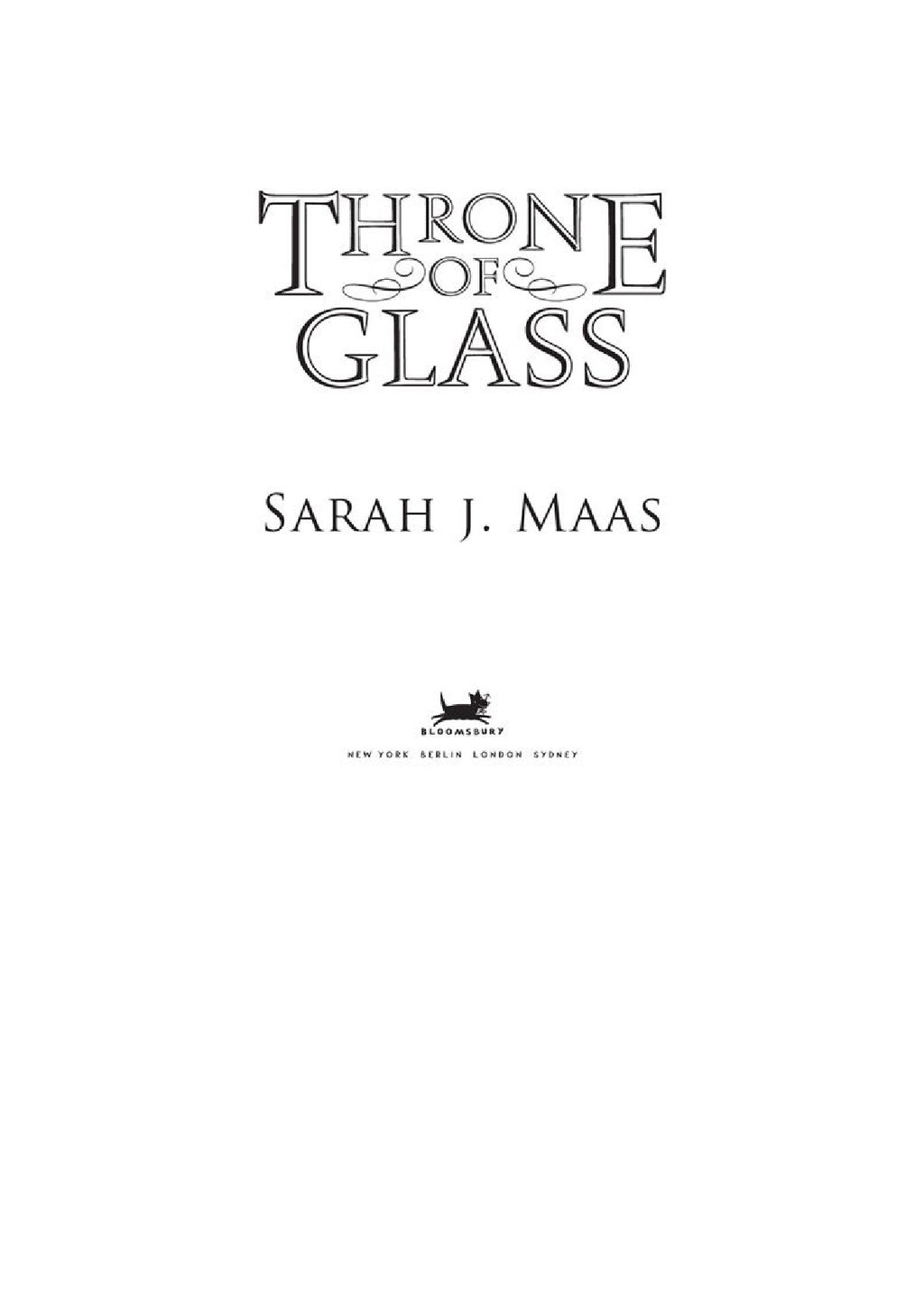 Throne of Glass by Sarah J. Maas (Book 1 of 7: Throne Of Glass Series) | Instant PDF Download (No Physical Book)