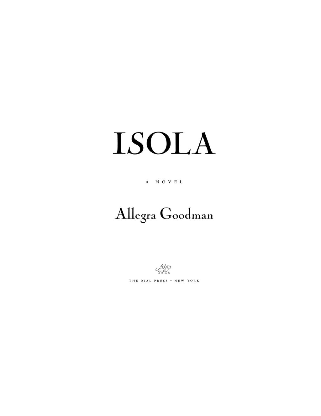 Isola by Allegra Goodman | Instant PDF Download (No Physical Book)