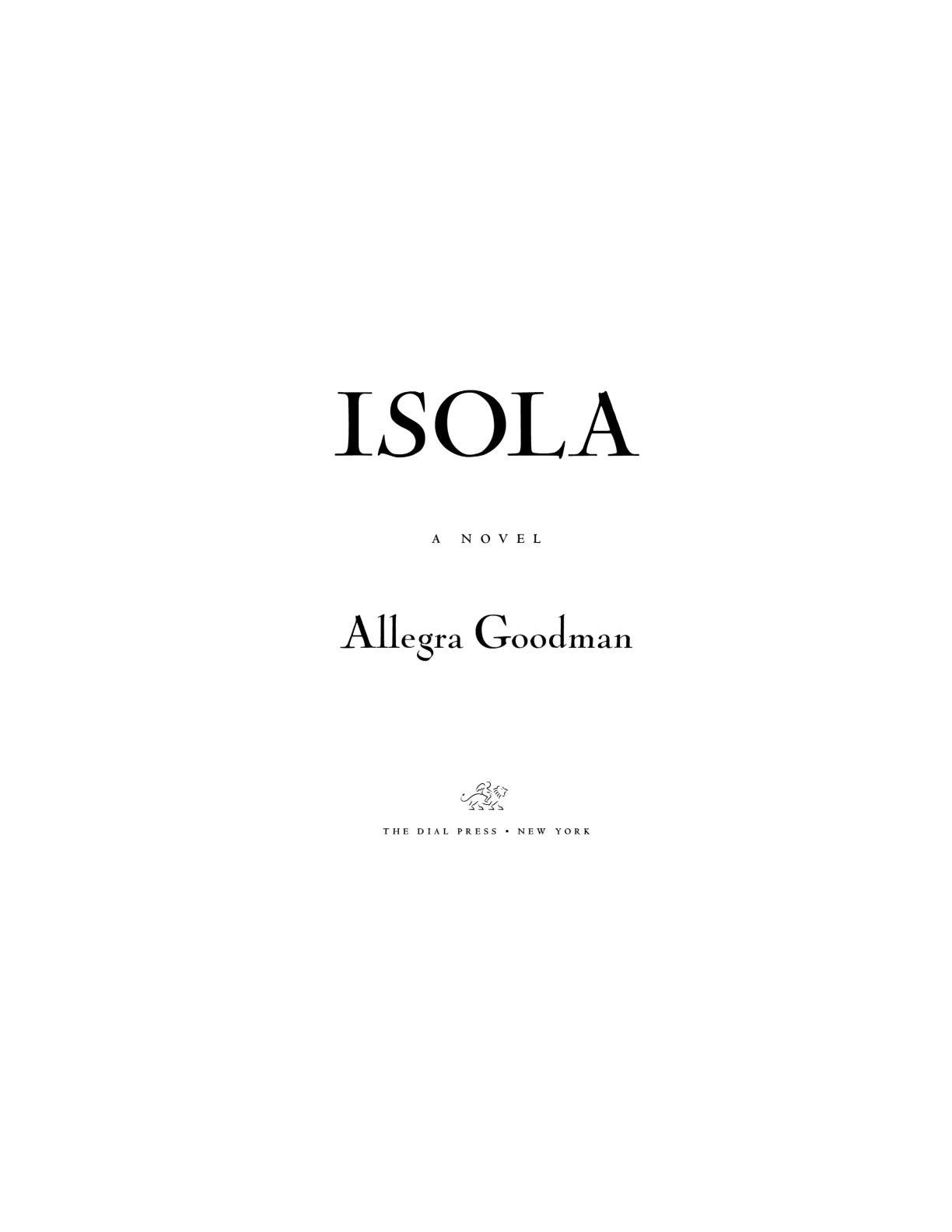 Isola by Allegra Goodman | Instant PDF Download (No Physical Book)