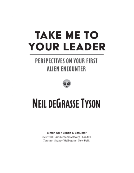 Take Me to Your Leader by Neil deGrasse Tyson | Instant PDF Download (No Physical Book)