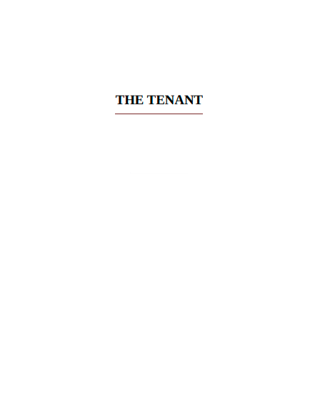 The Tenant by Freida McFadden | Instant PDF Download (No Physical Book)