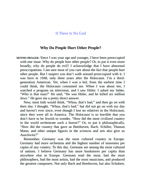 If There Is No God by Dennis Prager | Instant PDF Download (No Physical Book)