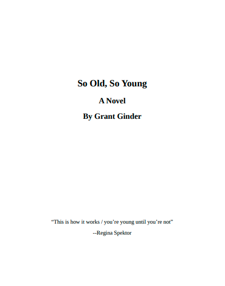 So Old, So Young by Grant Ginder | Instant PDF Download (No Physical Book)