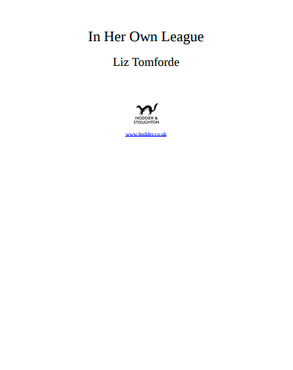 In Her Own League by Liz Tomforde | Instant PDF Download (No Physical Book)