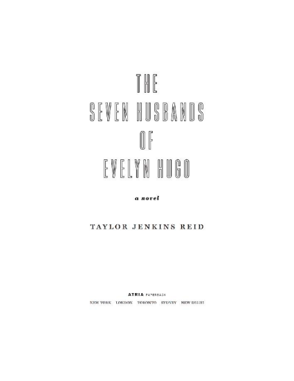 The Seven Husbands of Evelyn Hugo by Taylor Jenkins Reid | Instant PDF Download (No Physical Book)