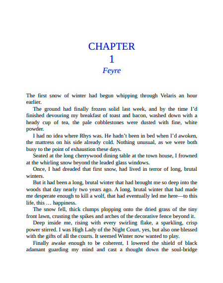 A Court of Frost and Starlight by Sarah J. Maas (Book 4 of 7: A Court of Thorns and Roses) | Instant PDF Download (No Physical Book)