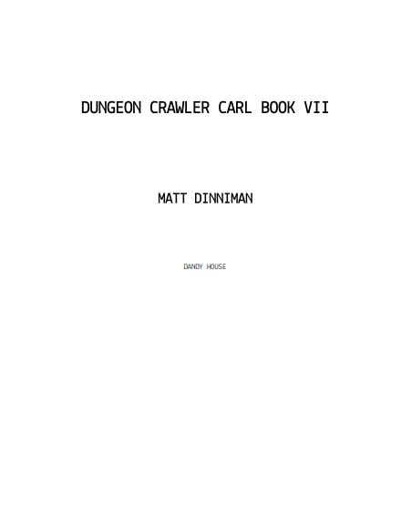 This Inevitable Ruin by Matt Dinniman (Book 7 of 8: Dungeon Crawler Carl) | Instant PDF Download (No Physical Book)