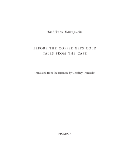 Tales from the Cafe by Toshikazu Kawaguchi (Book 2 of 6: Before the Coffee Gets Cold) | Instant PDF Download (No Physical Book)