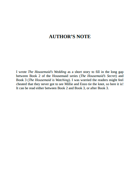 The Housemaid's Wedding by Freida McFadden (Book 2.5 of 3: The Housemaid) | Instant PDF Download (No Physical Book)