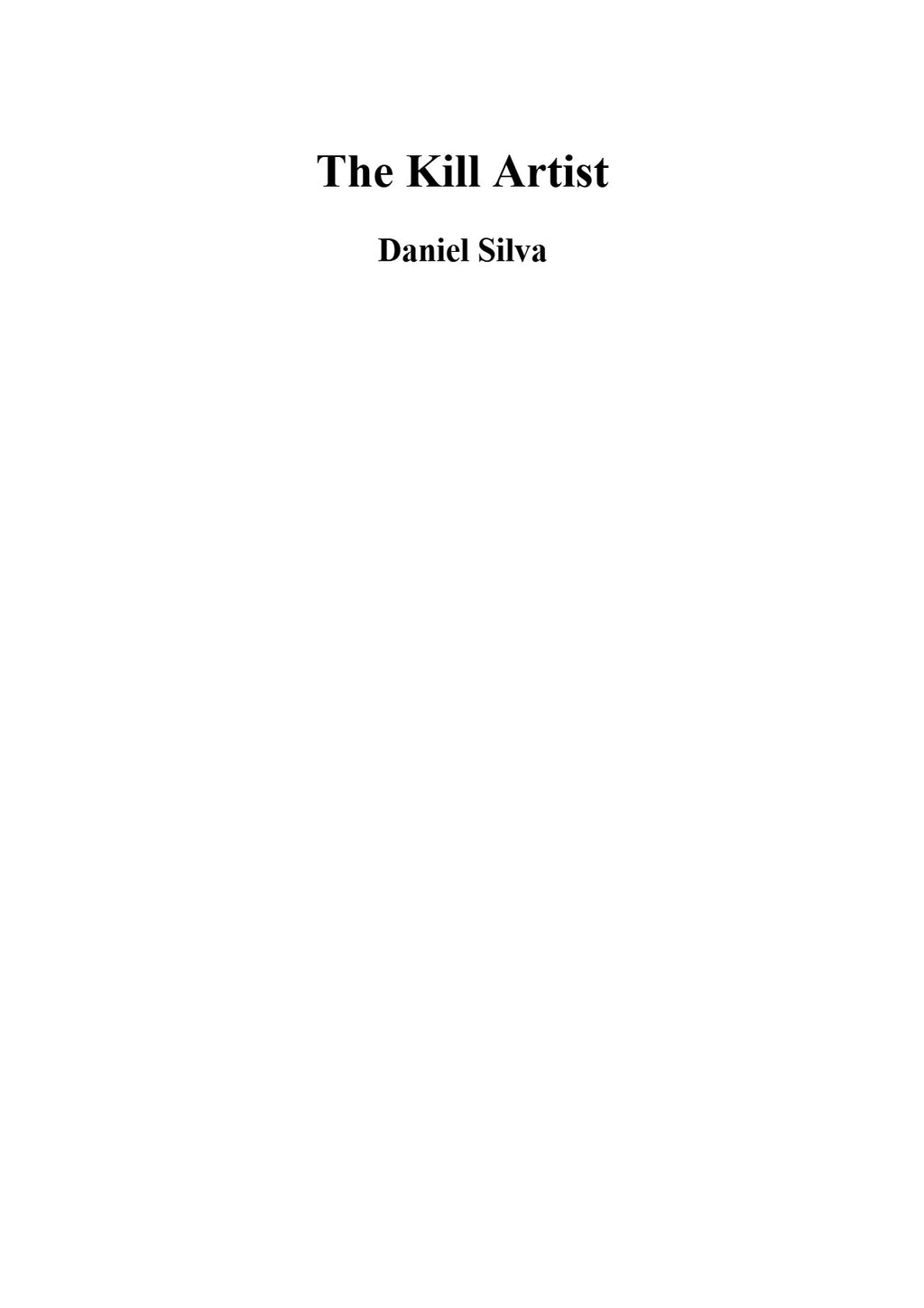 The Kill Artist by Daniel Silva (Book 1 of 26: Gabriel Allon) | Instant PDF Download (No Physical Book)