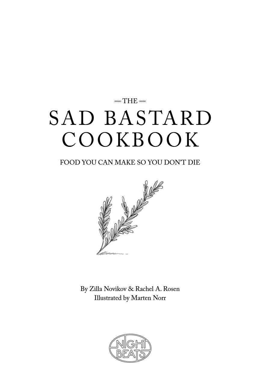 The Sad Bastard Cookbook: Food You Can Make So You Don't Die by Zilla Novikov and Rachel A. Rosen | Instant PDF Download (No Physical Book)